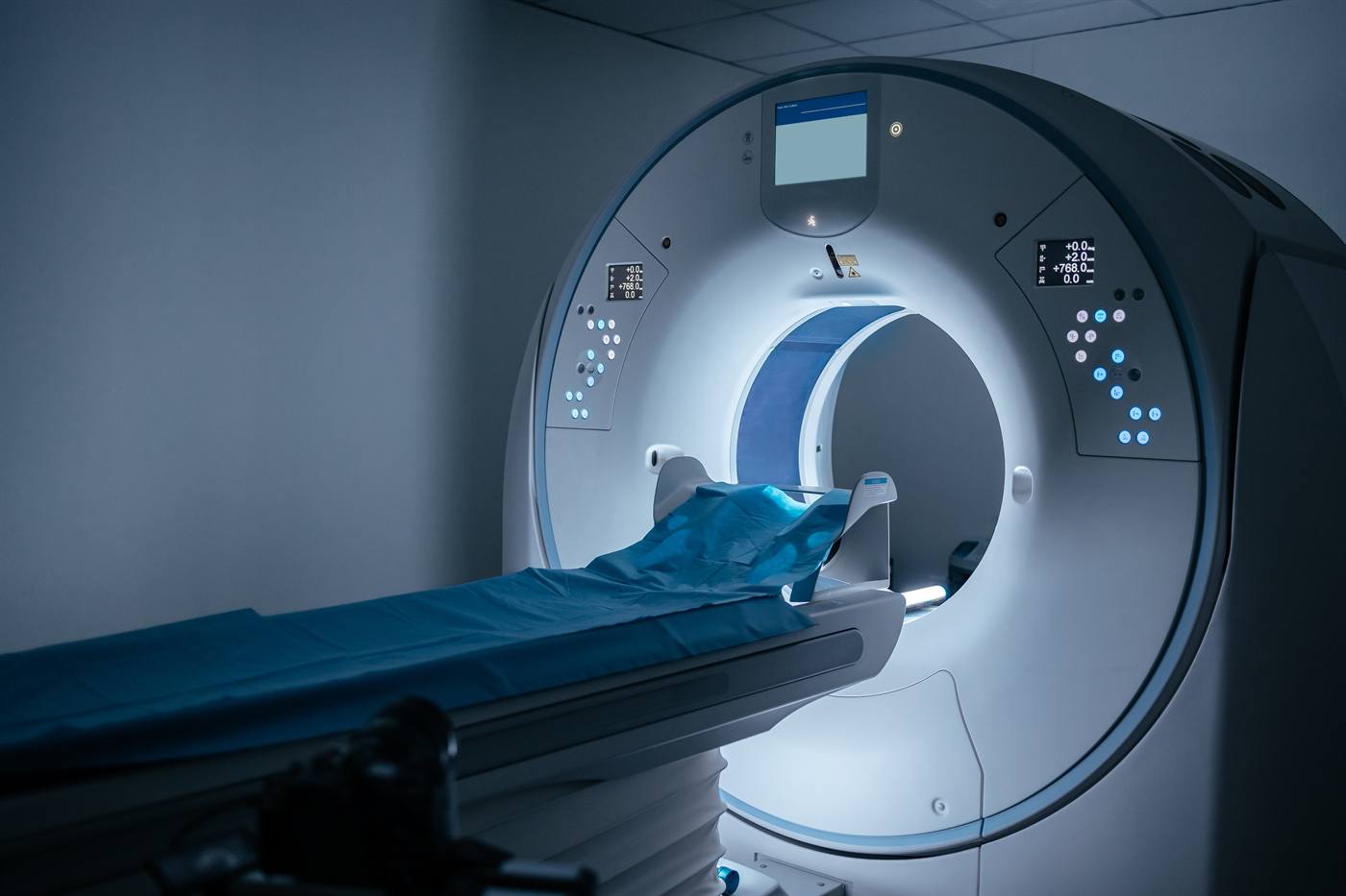 Hospital scanning equipment in a clinical setting